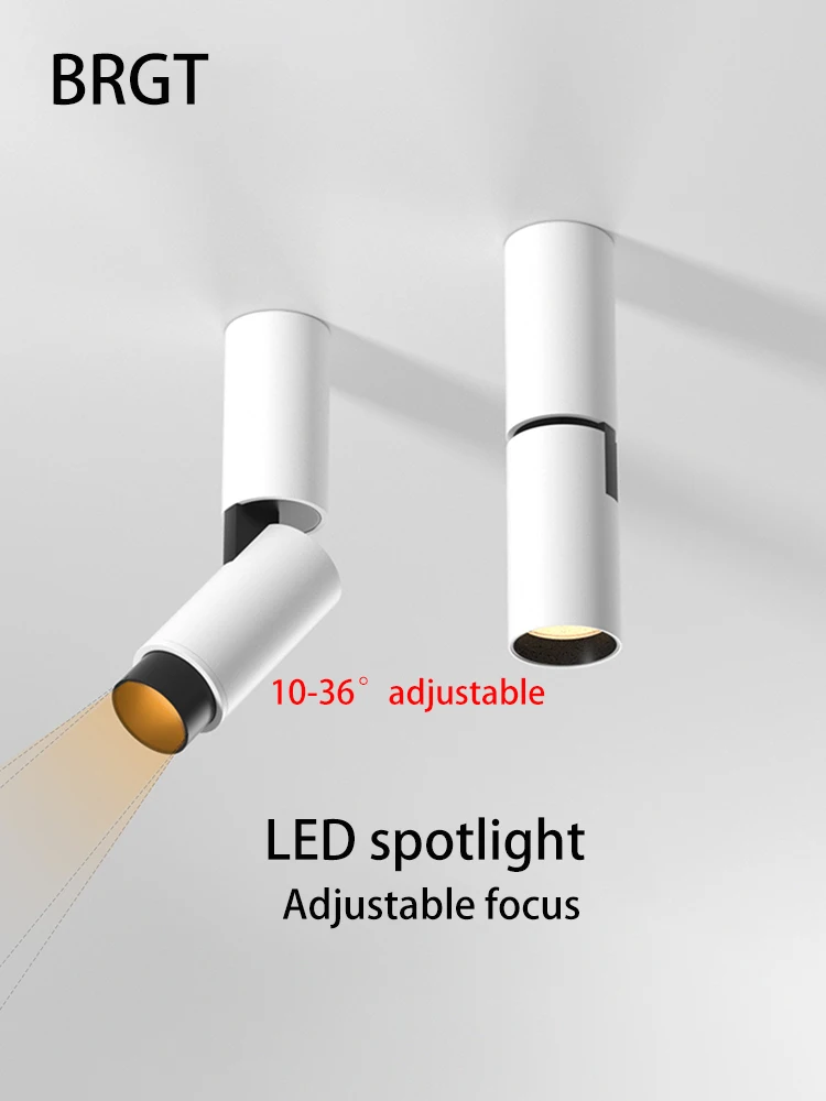 Led Spotlight Surface Mounted Focusing Spot Light Atmosphere Wall Washing Adjustable Angle Zoom Ceiling Lamp 7W 110V 220V Lights