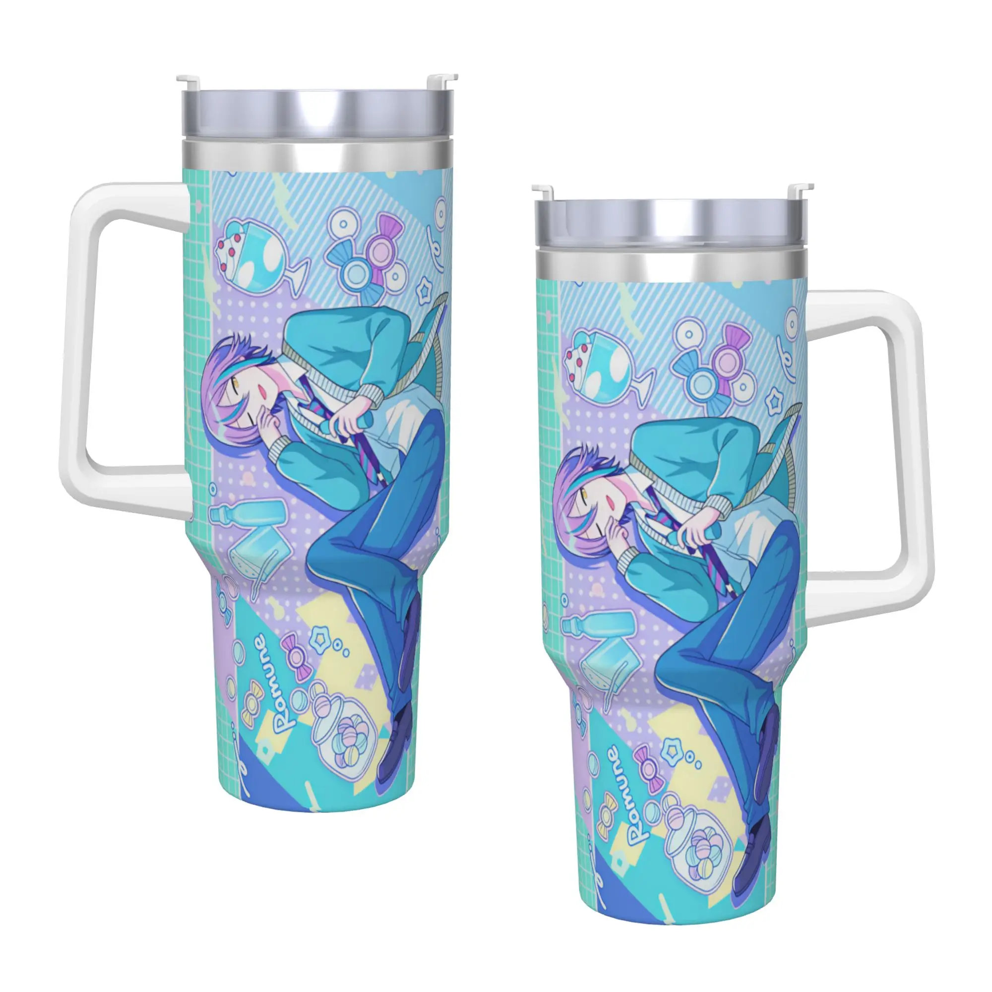 Project Sekai Rui Kamishiro Anime Stainless Steel Tumbler Cups With Straws and Lid Large Capacity Mugs Cup Drinks Water Bottle