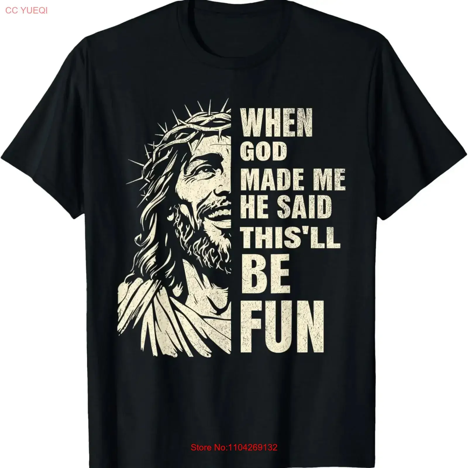 Lover When God Made Me He Said This Will Be Fun T Shirt vintage Washed graphic Top For Everyday Wear Stylish Comfortable