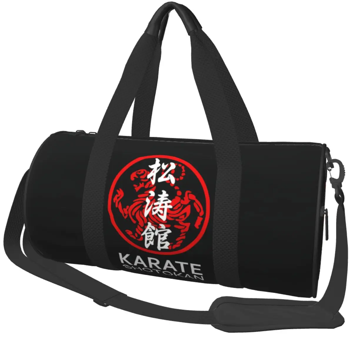 

Спортивные сумки с символом Shotokan Karate, белый текст с иероглифами, большая спортивная сумка для спортзала, уличная сумка для мужчин и женщин, дизайнерская сумка для тренировок, забавная сумка для фитнеса