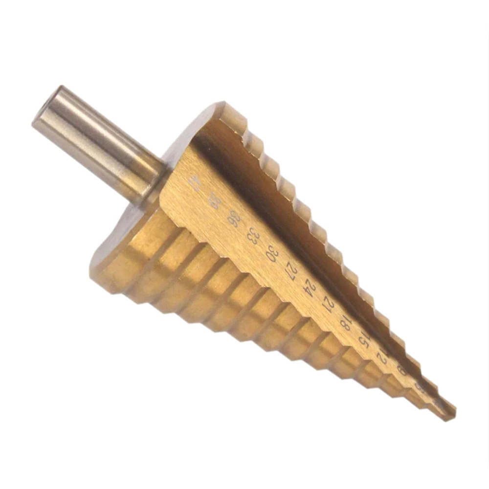 AC88-HSS Step Cone Drill Bit - 4-42Mm 14 Sizes Round Shank Hole Cutter Tool High Speed Steel