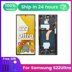 Bilashmart 6.8‘‘ 120hz AMOLED Samsung Galaxy S22 Ultra S908B S908B/DS Display LCD Touch S22U Screen with Frame Display Replacement