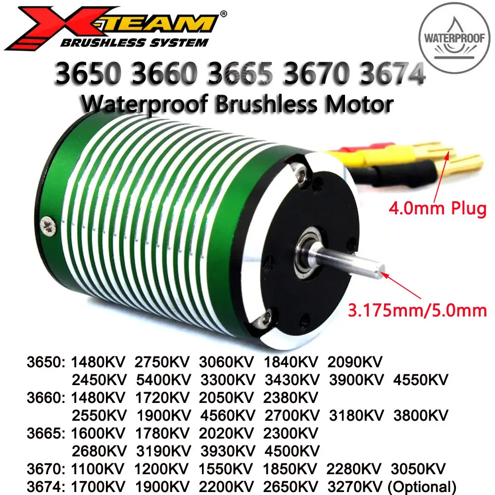 Dilwe RC automotor, waterdichte 3660 borstelloze motor voor