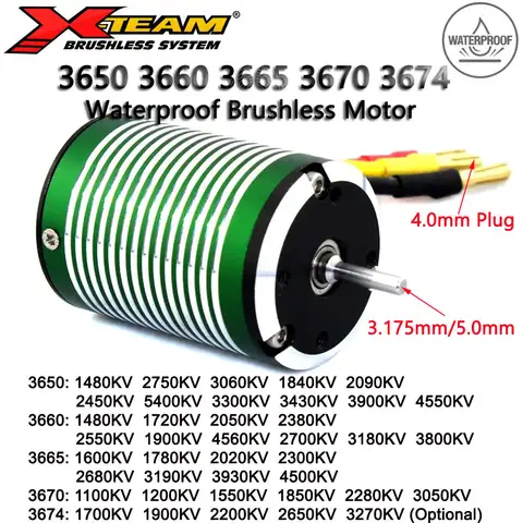 X-Team RC Car Motor 3650 3660 3665 3670 3674 Waterproof Brushless Motor for 1/8 1/10 2S 3S RC Car Drift Racing Off-Road Boat
