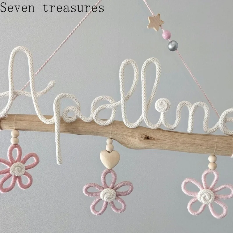 Handmade custom name wall hanging, Bohemian style children's room hanging decorations, bedroom decorations, gifts for children