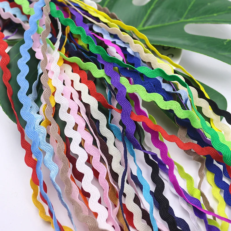 15yards 8mm Multi colors Terylene Ribbon Ric Rac Zig Zag Lace Trimming Ribbon For Wedding Decoration Handmade DIY Sewing Crafts