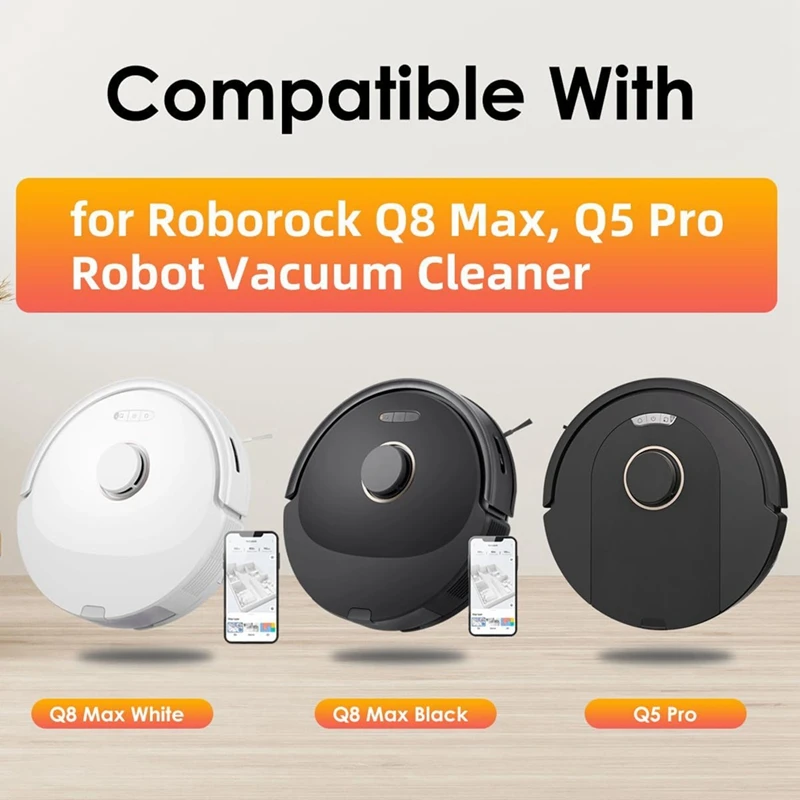 ロボット掃除機用スペアパーツ,メインブラシ,HEPAフィルター,Roborock q8 max,q5 pro,q5 pro plus用モップパッド