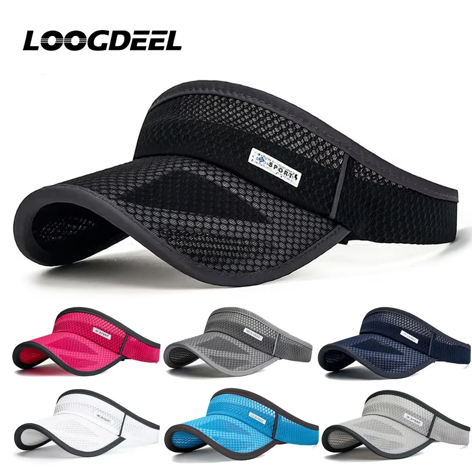 

LOOGDEEL 1 шт. Солнцезащитная шляпа для активного отдыха с полыми полями, солнцезащитная шляпа с открытым верхом, солнцезащитная сетчатая шляпа с удлиненными полями, круглая