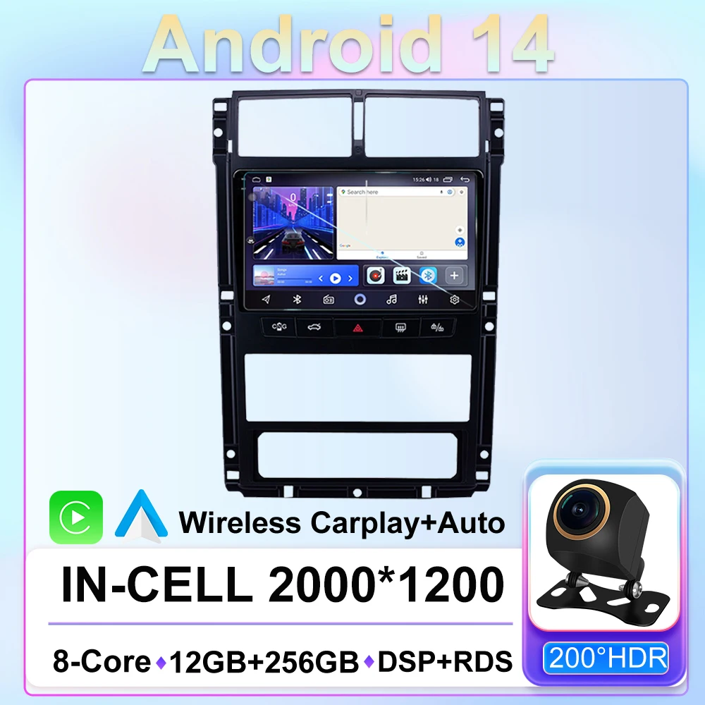 

FOR Peugeot 405 Car video Carplay GPS Navigation Screen Android 14 AutoRadio 5G Wifi Stereo Video Unit No 2din DVD QLED Screen