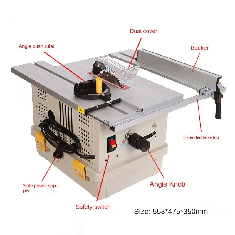 Dust-free saw  solid wood floor chainsaw cabinet installation oblique cut decoration woodworking push table saw