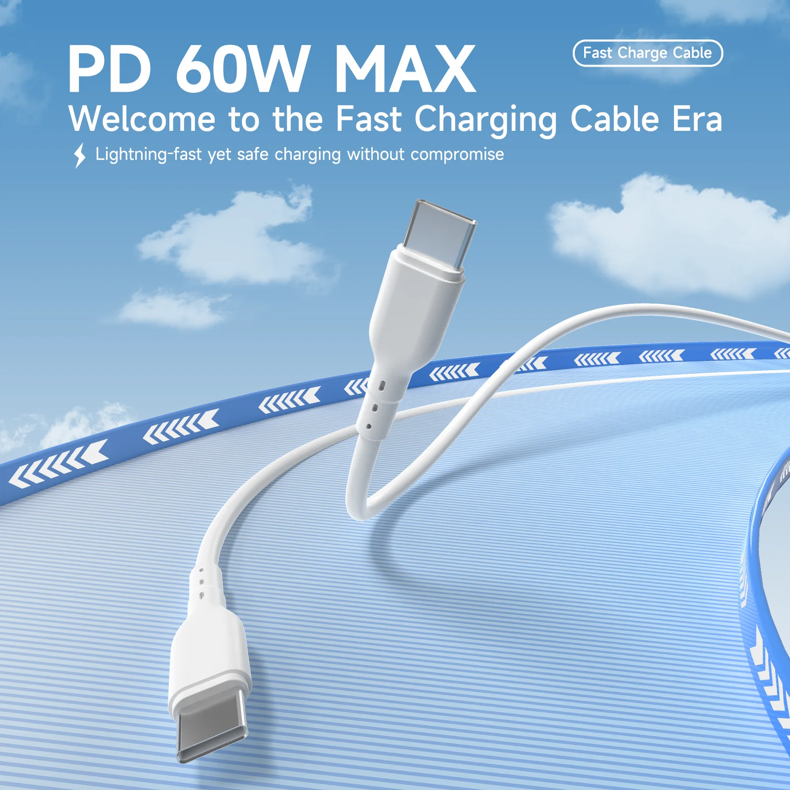 

Кабель USB-C - USB-C для быстрой зарядки 60 Вт, универсальный зарядный шнур Type-C для iPhone 17 серии, телефонов Android, долговечный дизайн