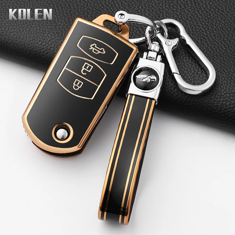 Mode TPU Auto Klappschlüssel Fall Abdeckung Für Mazda Demio 2 3 5 6 M3 M5 M6 CX-5 CX7 CX9 RX8 MX5 MPV Geschützt Shell Schlüsselbund Fob