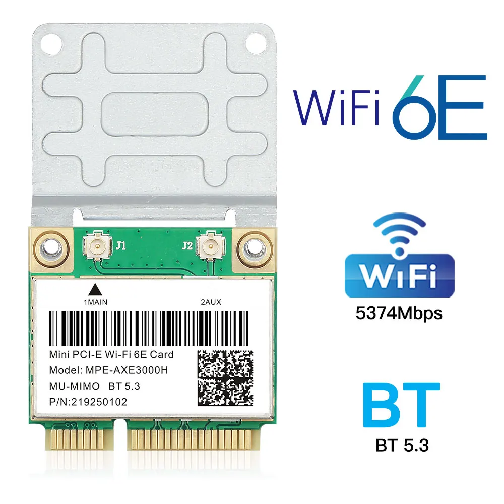 WiFi 6E 5374Mbps AX210 ไร้สาย Mini PCI-E WiFi การ์ดสําหรับบลูทูธ 5.3 802.11AX 2.4G/5G /6Ghz Wlan การ์ดเครือข่ายอะแดปเตอร์สําหรับ Win10