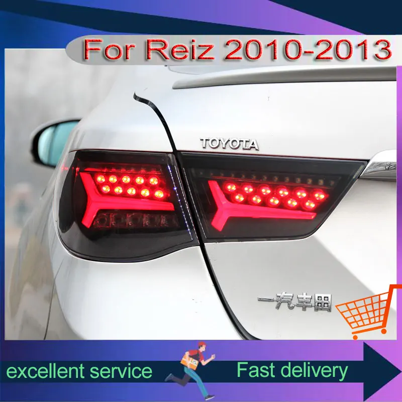 Car For Toyota 2010-2012 Mark X Reiz Tail Lamp Upgrade DRL Fishbone Style Rear Light LED Turn Signal Brake Auto Accessories