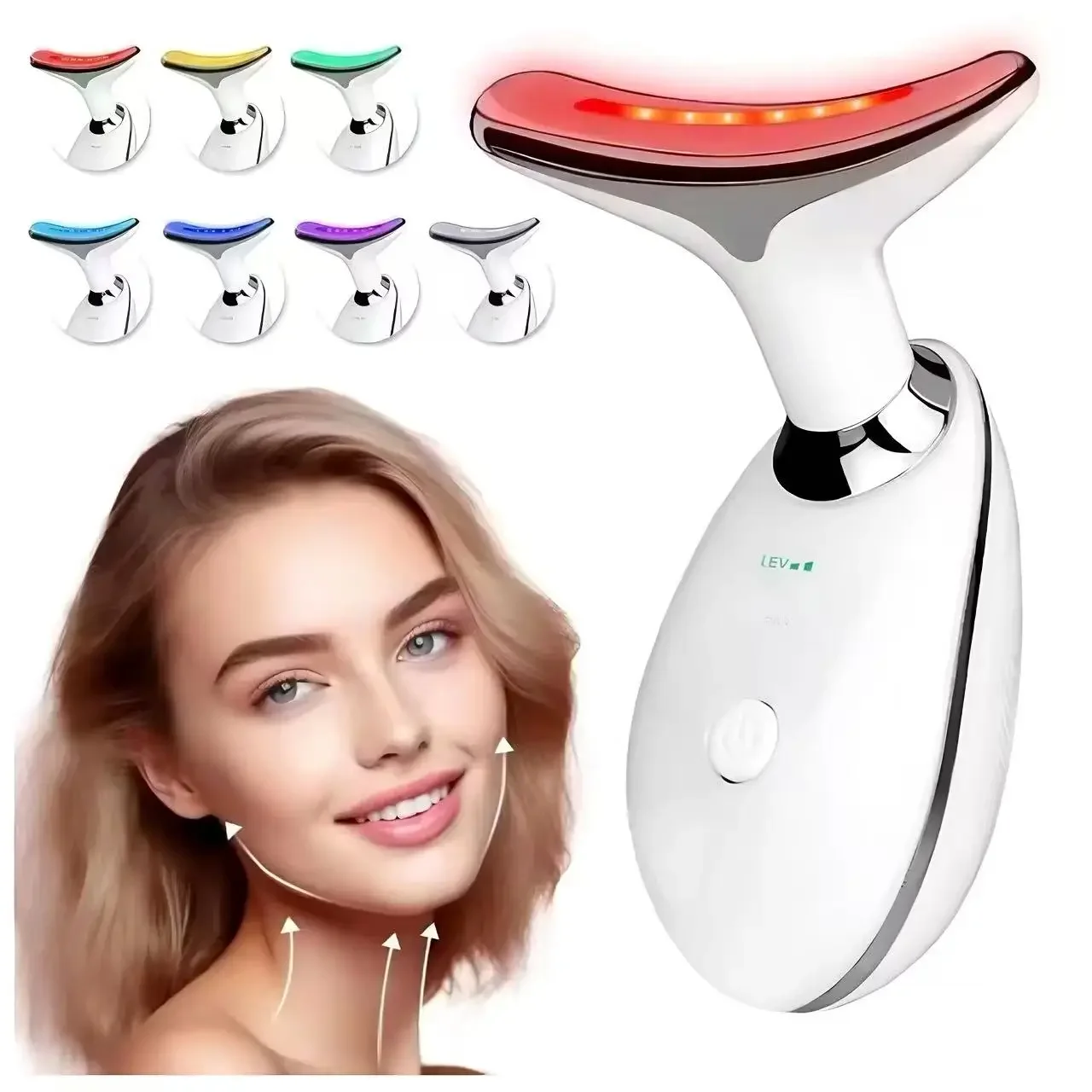 Specjalny przyrząd do pielęgnacji szyi, masażer do zmarszczek na szyi, 7-kolorowy importowany instrument, wibracyjny przyrząd kosmetyczny, narzędzie do liftingu twarzy V-Face.