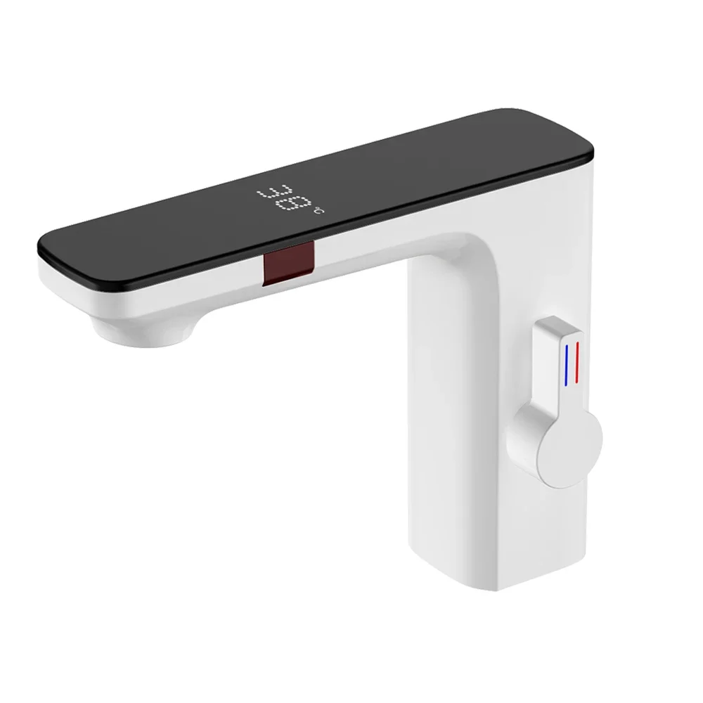 Smart Sensor Container Sink Faucet, Brushed Nickel Single Handle High Bathroom Faucet, Solid Brass Construction