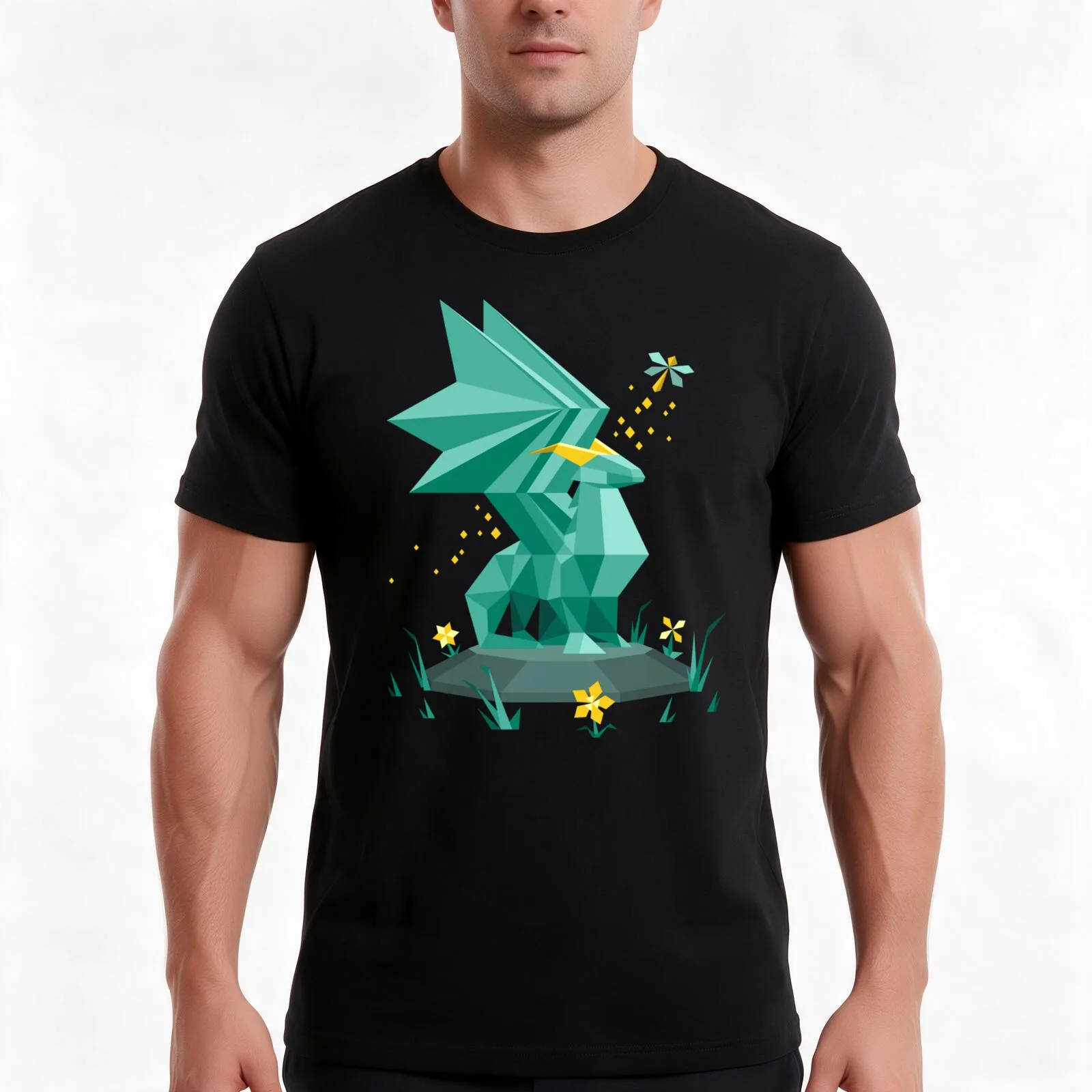 Crystal Guardian Pdj222 T-Shirt, Summer Casual Cotton Tee, Oversized Streetwear Tops, Vintage Graphic Print, Unisex Men Women