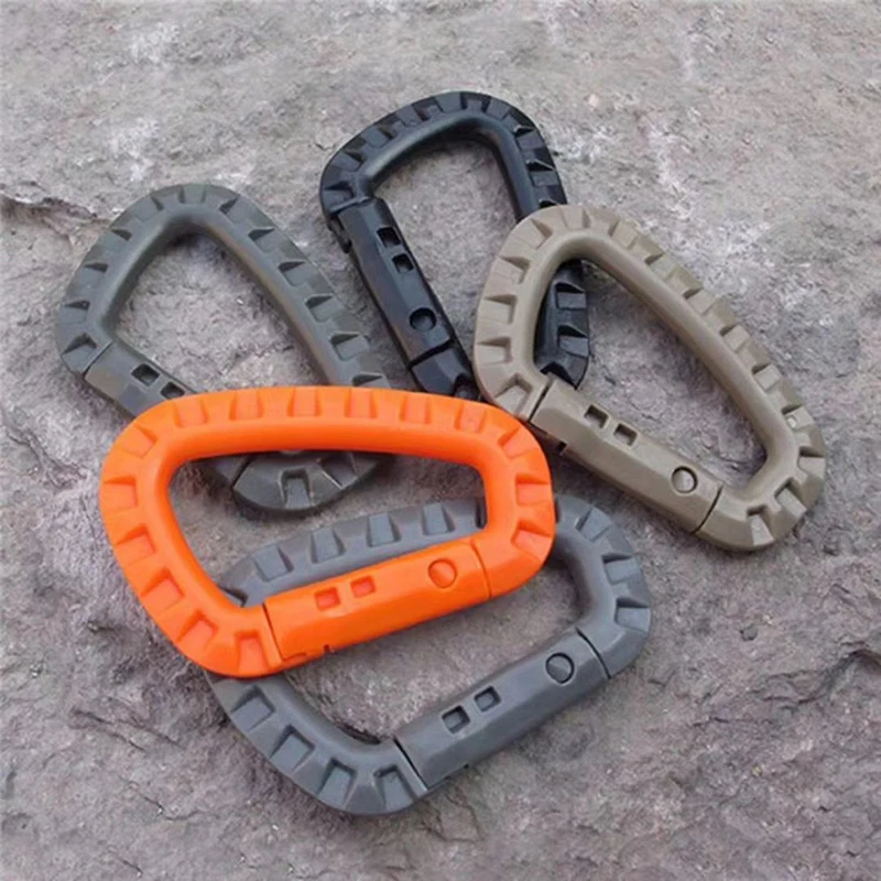 6pcs Tactical Carabiner Carabina Karabiner Clip Plastic Cadet Hiking Camping Snap Hook