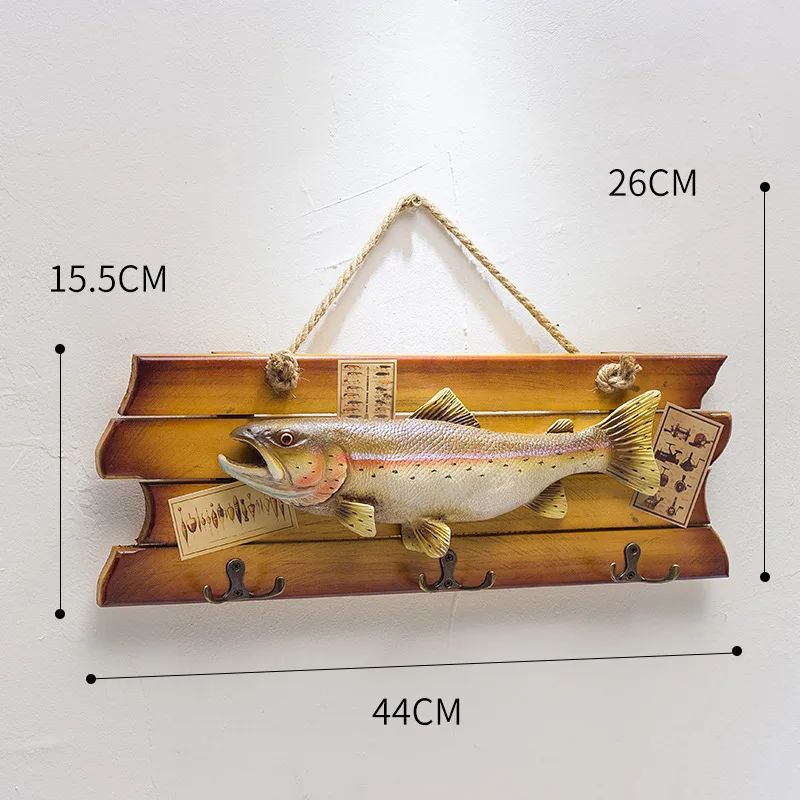 Mediterranean-Style Wooden Fish Hanging Rural Wall Decoration Fish Handicrafts Clothes Hats And Hooks