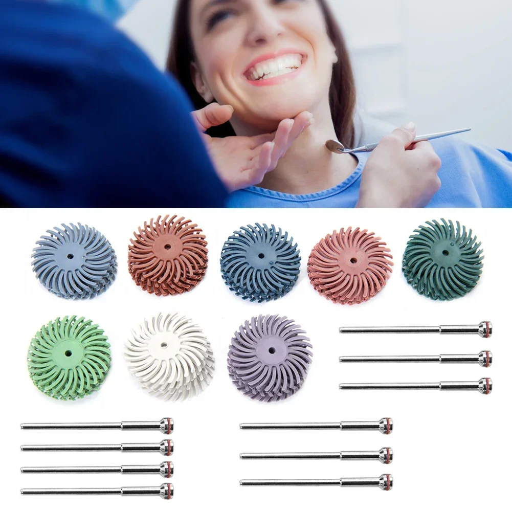 40Pcs Dental Composite Spiral Finishing Polishing Plastic Disc Wheel 10Pcs Shank Mandrel 2.35mm Oral Hygiene Teeth Polisher Kits