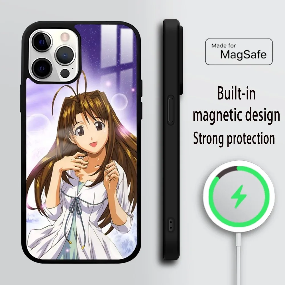 cartoon L-Love Hina Phone Case For iPhone 16 15 14 13 12 11 Pro Max Plus Mini Mirror Wireless magnetic case