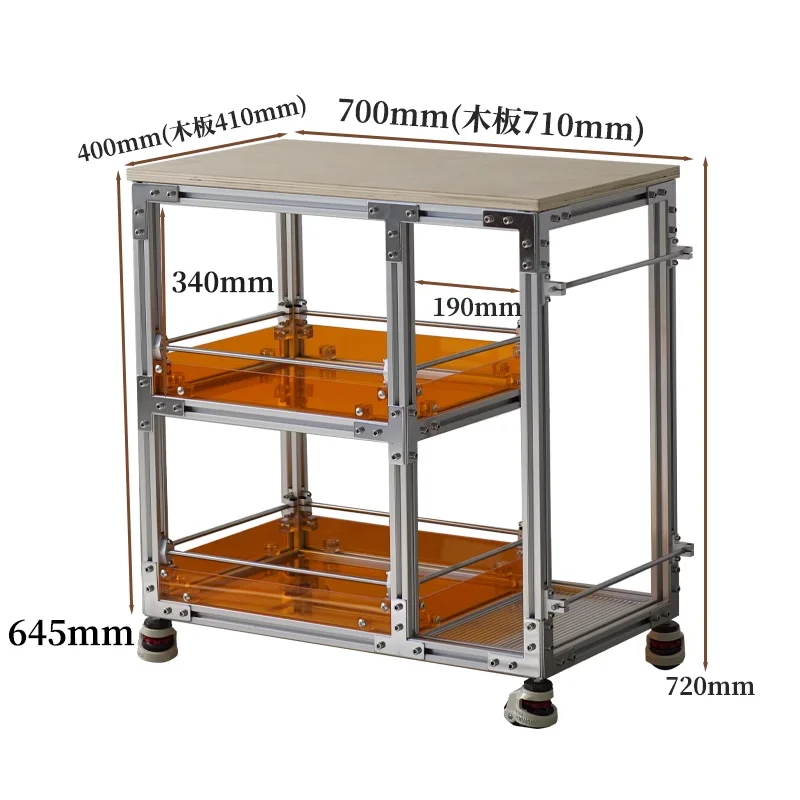 

Aluminum profile ocean plate tea cabinet Japanese trolley movable tea table acrylic storage cabinet compound sofa side cabinet