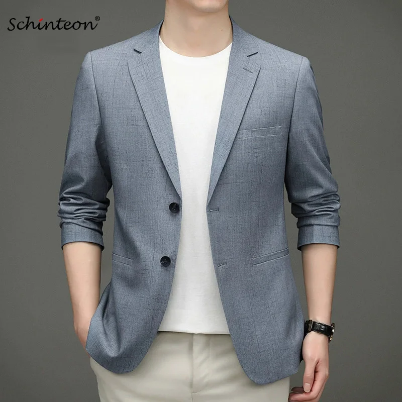 

Schinteon Men's Blazer Jacket Business Spring Summer Casual High Quality Thin Slim Fit Outwear Suit Jackets 2026 New