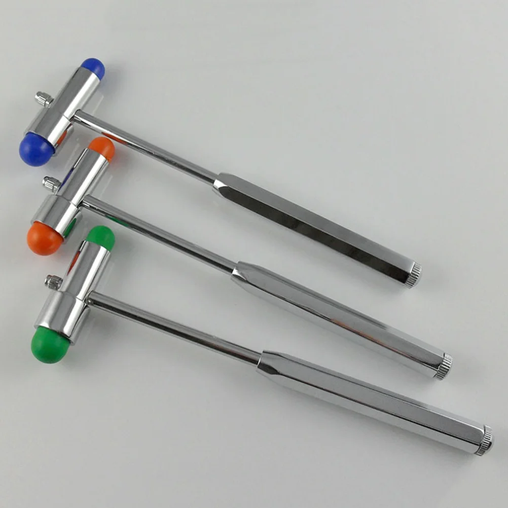 Multifunction Double-headed Plexor T-Shaped Reflex Hammer Diagnosis and Testing Hammers with Needle and Brush (Blue)