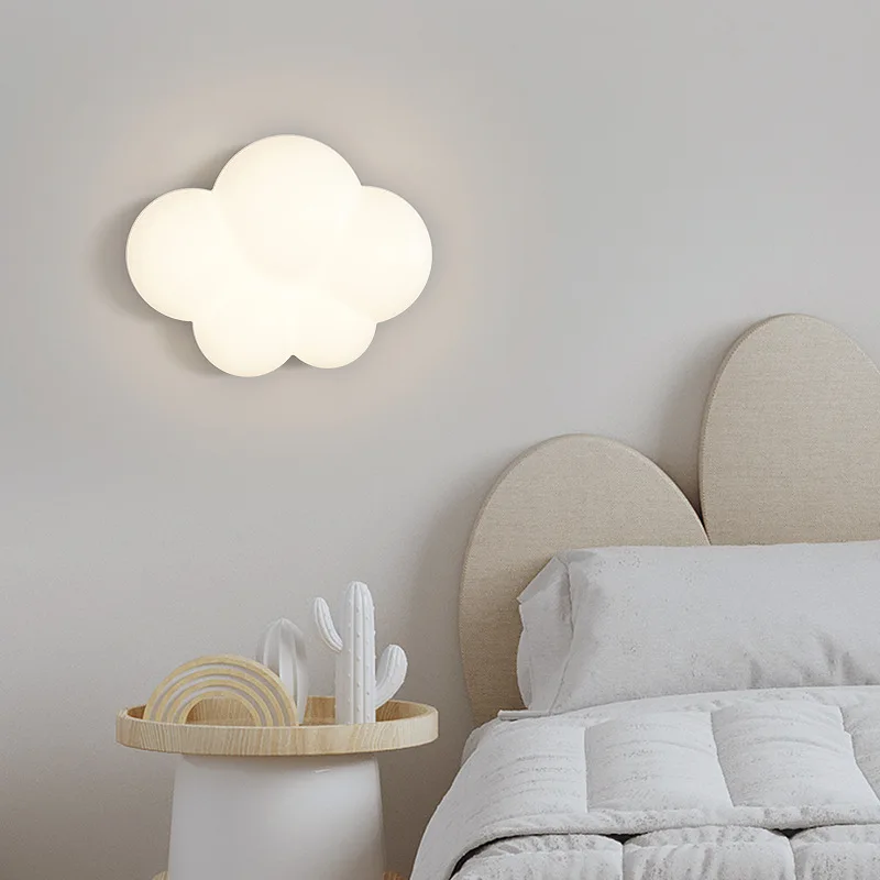 

Wall lamp full spectrum three-color living room aisle light atmosphere simple cute cloud water drop shape lamp