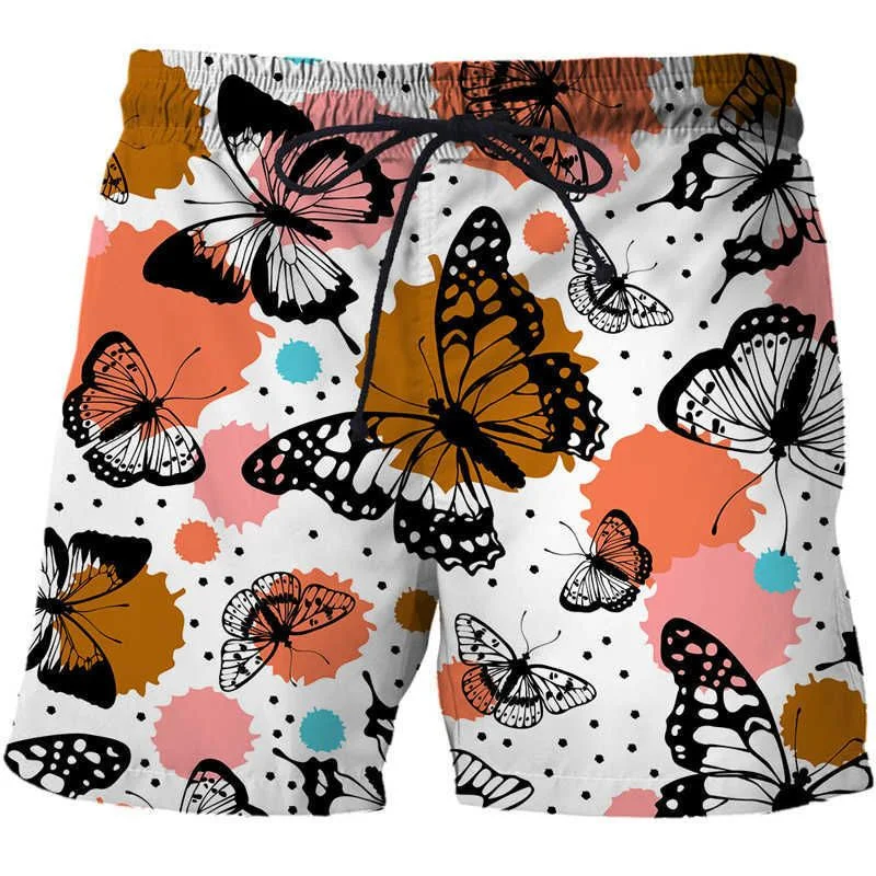 Calções de praia coloridos com estampa 3D, calção de verão, calção casual para férias, calções de surf, meninos, meninas