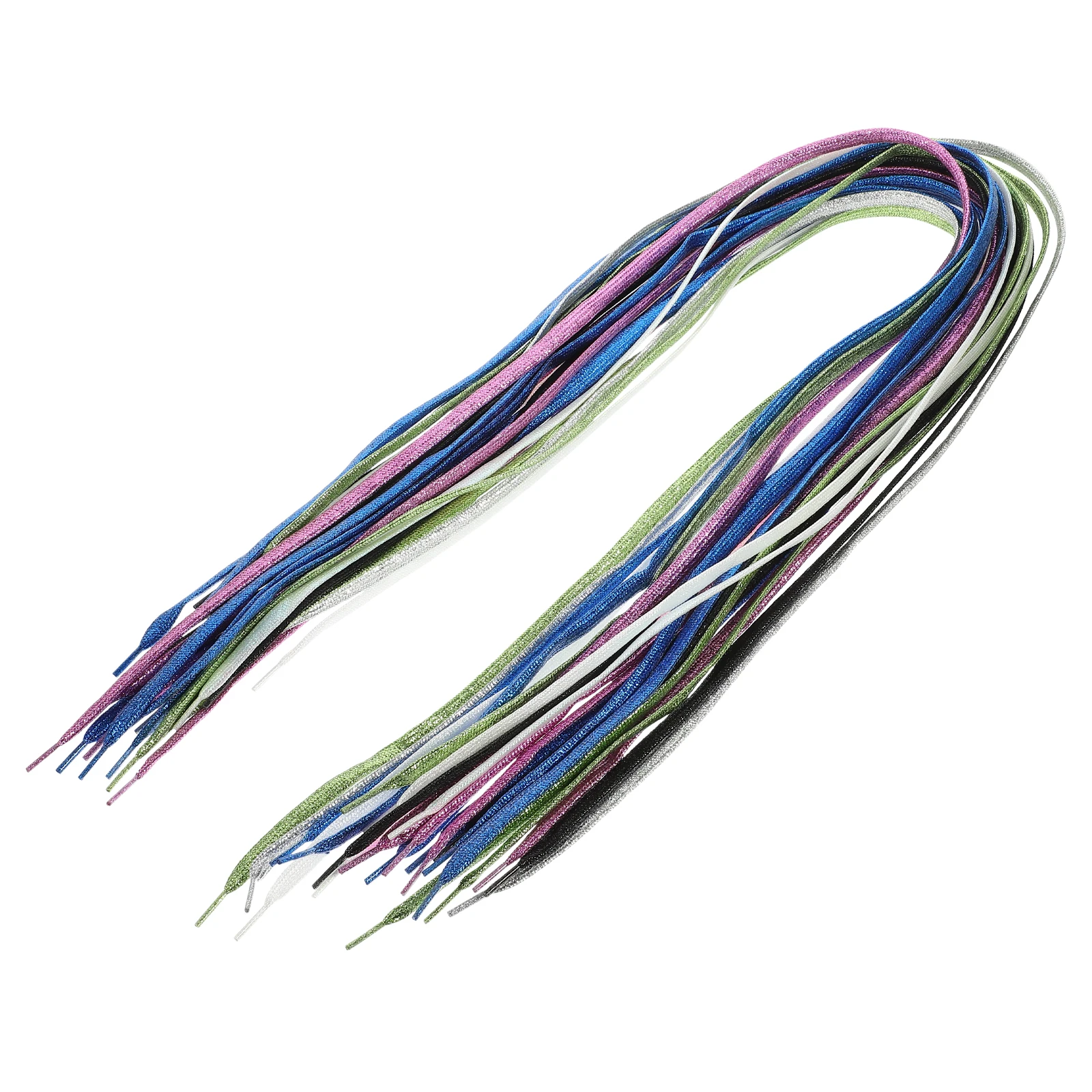 

16 Pairs Colored Shoelaces 110cm Flat Sparkly Metallic Glitter Shoe Lace for Sneakers Canvas Trainers Youth Fashion
