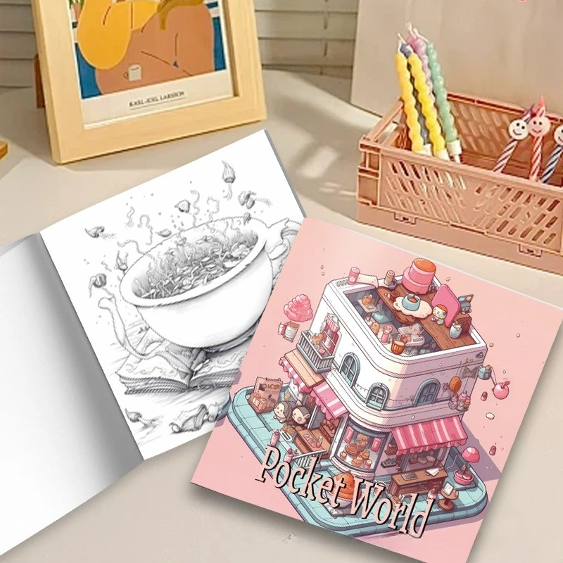 Girls Coloring Book Thickened Paper Step-by-Step Stress Relief Drawing Art Notebook Factory Direct Wholesale for Kids Age 6-12