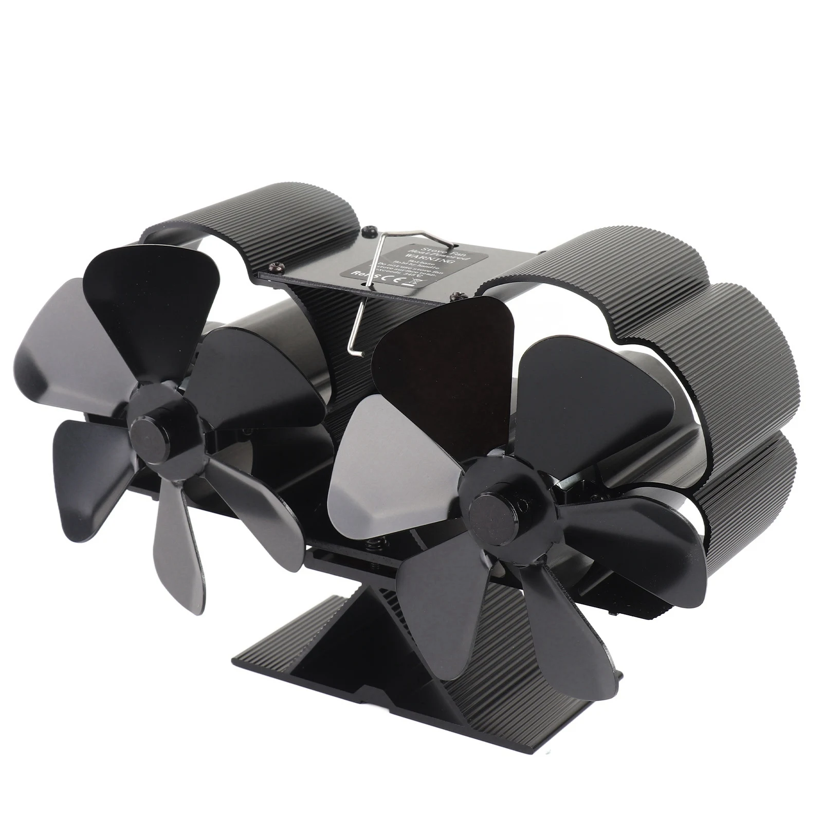 6 شفرات الموقد مروحة الموقد مروحة تشغيل هادئ 180-220CFM 1400 دورة في الدقيقة سبائك الألومنيوم 6 شفرة تعمل بالطاقة الحرارية موقد الخشب مروحة