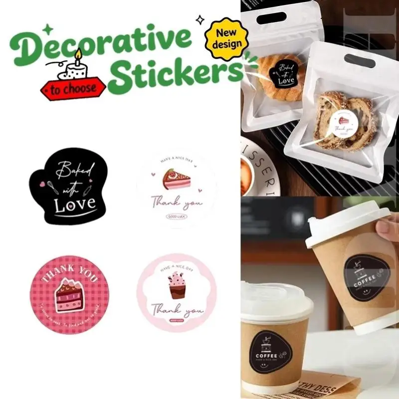 【MA】30 Sheets Cute Cartoon Thank You Stickers Bow Stickers For Party Deco Envelope Sealing Gift Wrapping