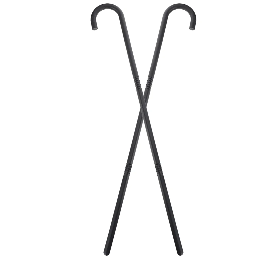 

2 Sets Black Magician Crutches Cross Dressing Props Halloween Decorative Party Wands Performance Costume Canes Staff Walking