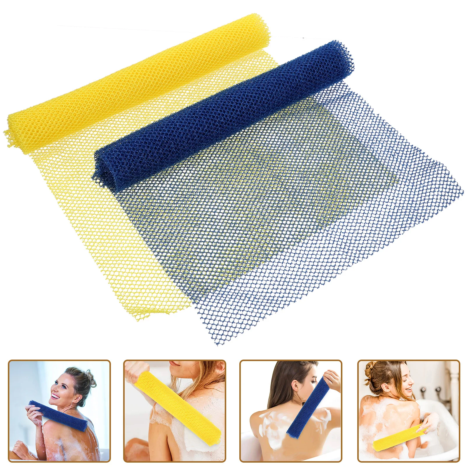 2 قطعة مقشر الجسم الغسيل الأفريقي صافي الإسفنج للاستحمام المزدوج الجانب التقشير القماش لتنظيف الظهر وتعزيز الدورة الدموية