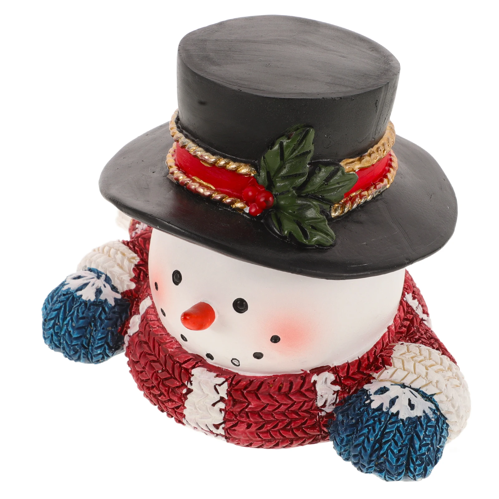 

Adorable Mini Snowman Head Sculpture Resin Crafted Christmas Decorations Winter Season Festive Xmas Party Favor