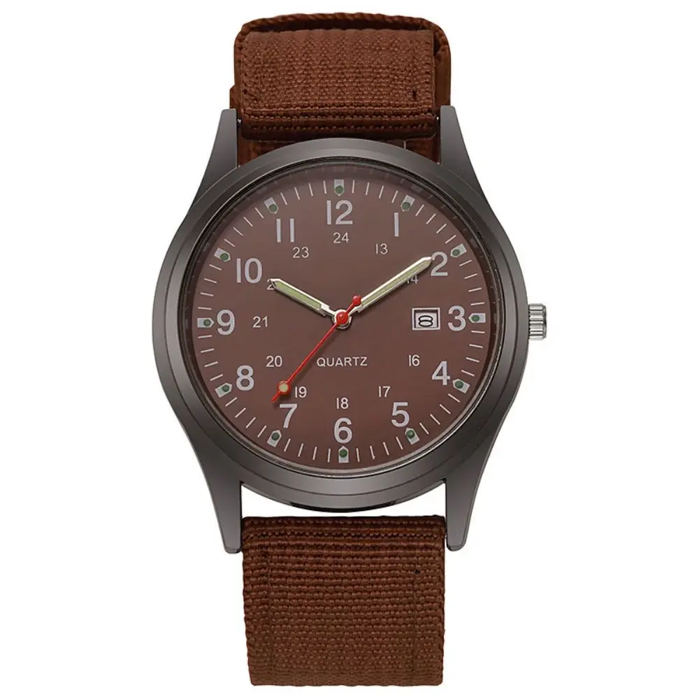 Canvas Band Canvas Men's Watch Date Display Calendar Nylon Band Watch Simple Design Quartz Movement Sports Quartz Watch