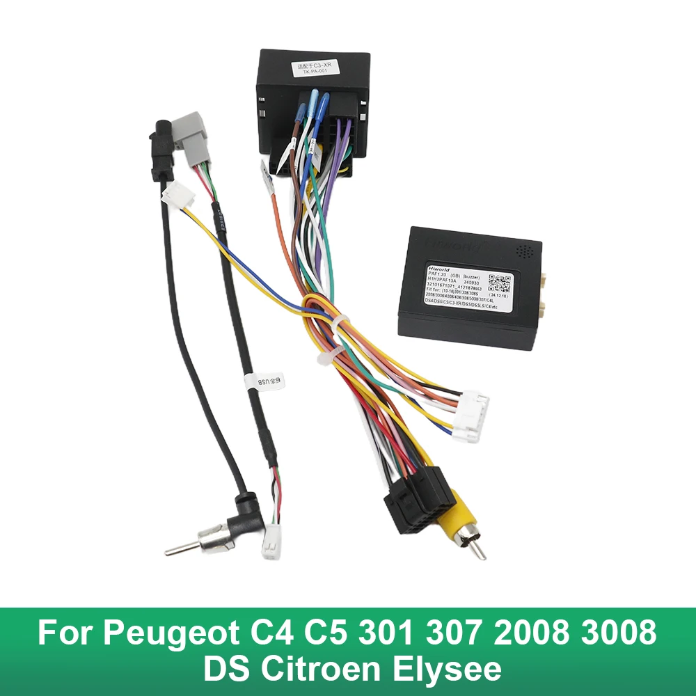 Hiworld Car Wiring Harness Adapter Canbus Box Decoder PAF1.20 For Peugeot C4 C5 301 307 2008 3008 DS Citroen Elysee