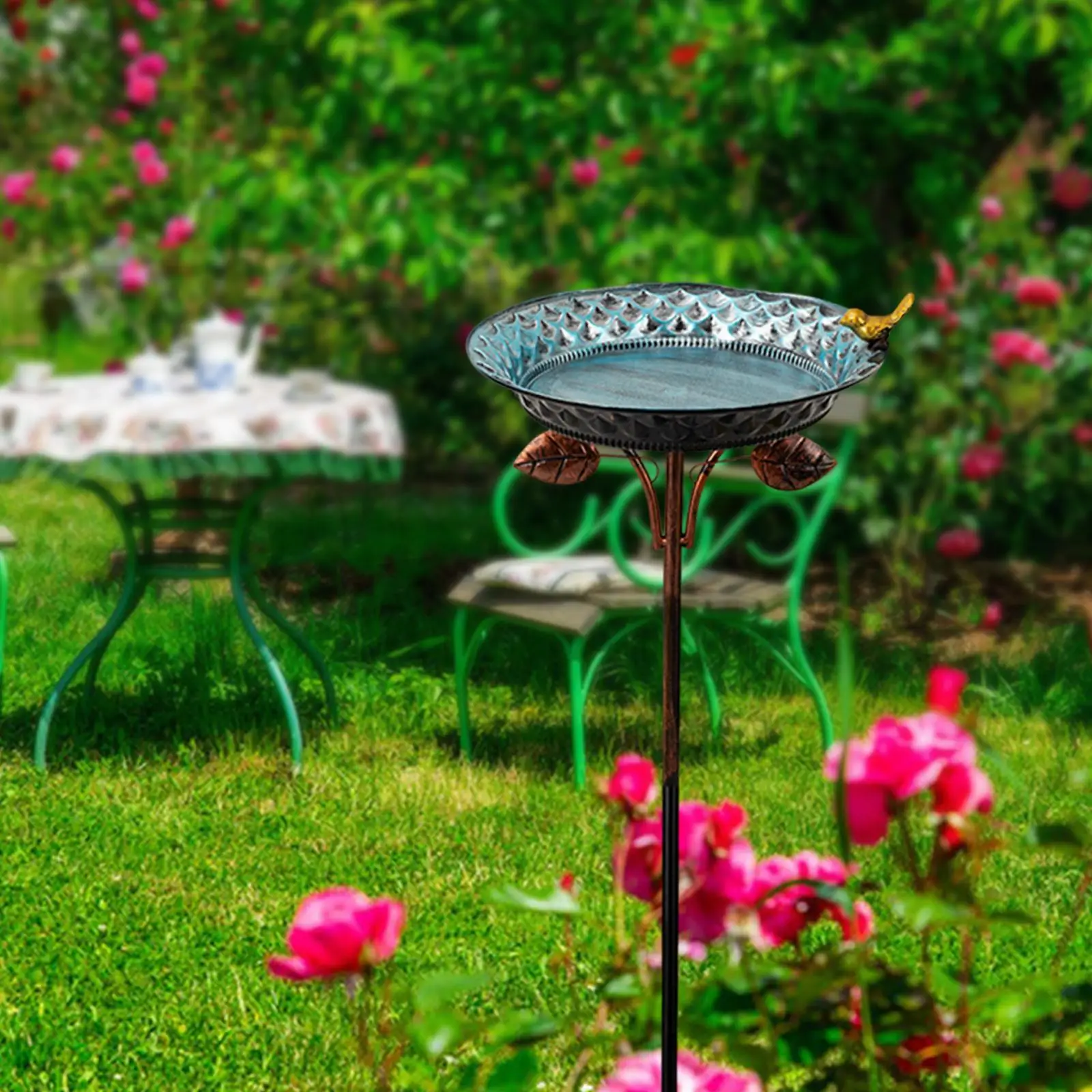 

Garden Bird Bath Multifunctional Easy to Assemble Modern Bird Lovers Present Stand Garden Supplies for Lawn Outside Patio