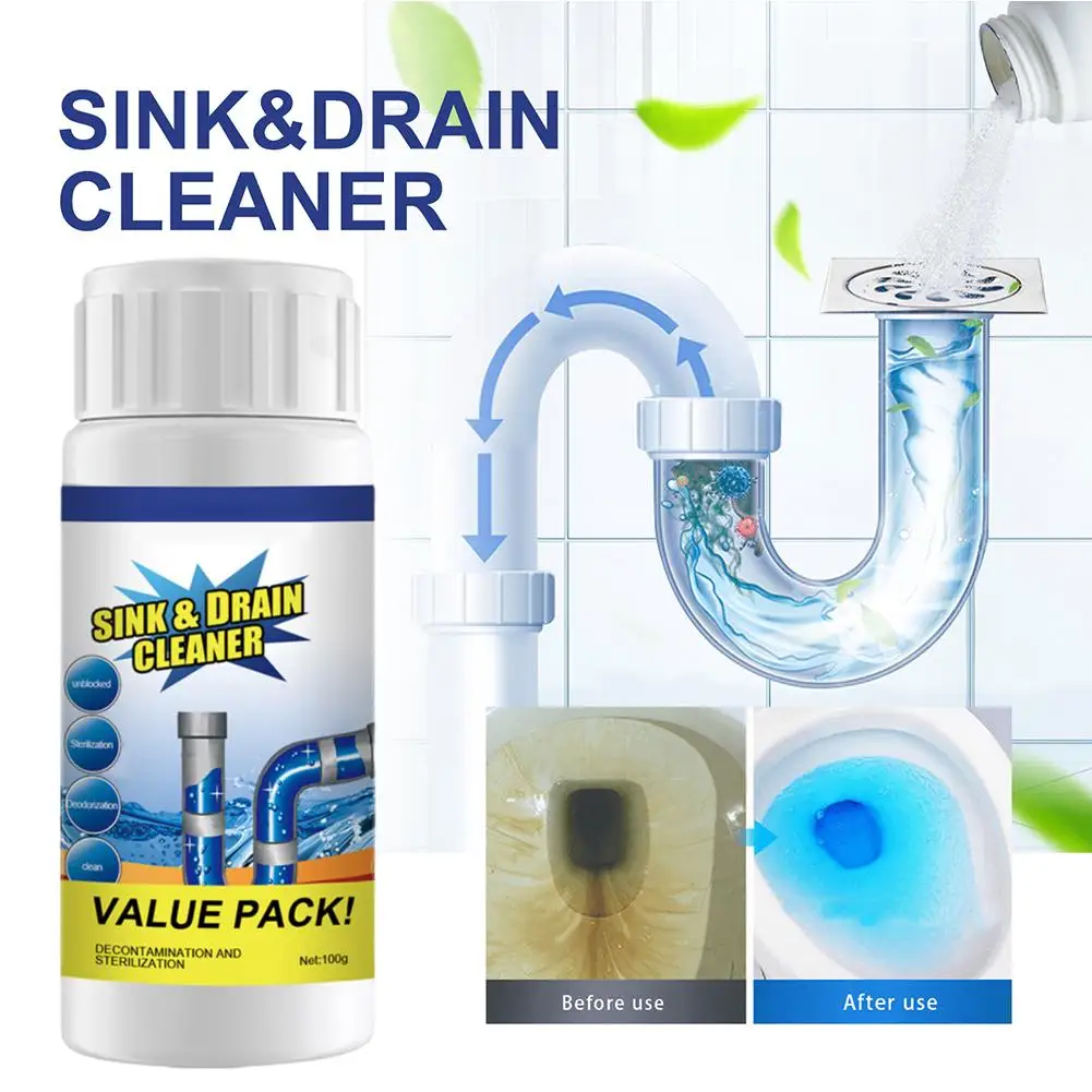 Pipe Dredging Agent Deodorization Prevent Blockage Kitchen Dirt Household Sink Removal Cleaner Drain Stain Bathroom Clean S J9y4