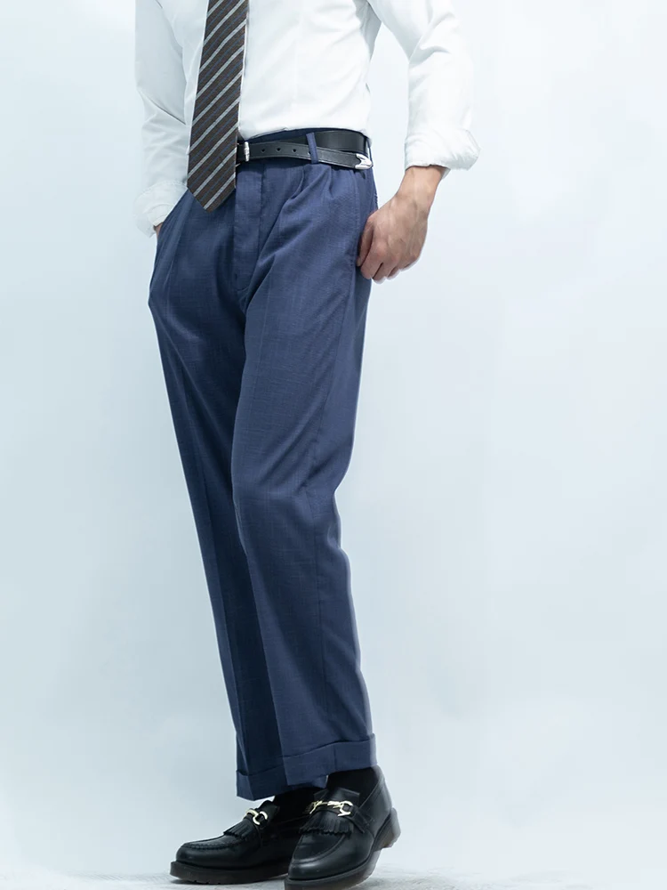 POT&CRAFTSMAN All-season Hollywood waist casual pants, loose straight-cut trousers, business formal wear, high waist, men