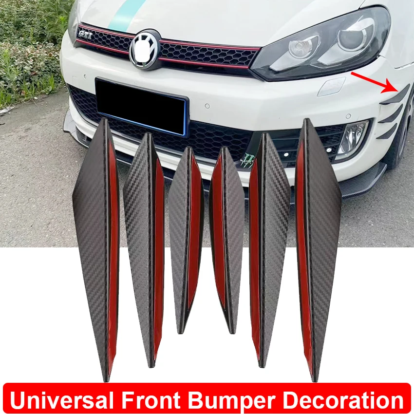 

For Volkswagen VW Golf MK6 GTI ONLY 2010 2012 2013 Universal Front Bumper Decoration Splitter Sticker Car Tuning Accessories