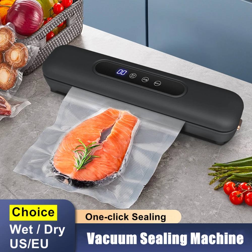 220V/110V Vacuum Sealer Packaging Machine Food Vacuum Sealer Fully Automatic One Button Operation for Food Air Sealing System