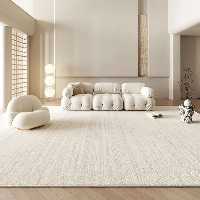 Japanese High End Cream Style Living Room Carpet Sofa Coffee Table Plain Fluffy Carpets Bedroom Bedside Minimalist Non Slip Rug