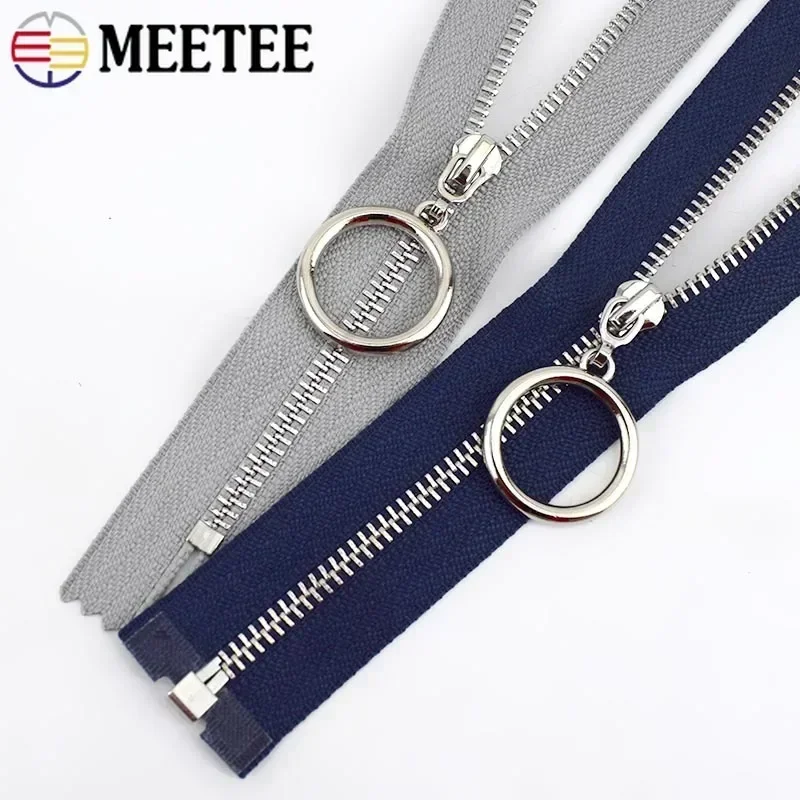 3Pcs Meetee 3# Metal Zippers 15-30cm Close-End 40-70cm Open-End Sliver Teeth Auto Lock Zips Reapir Kit DIY Sewing Accessories