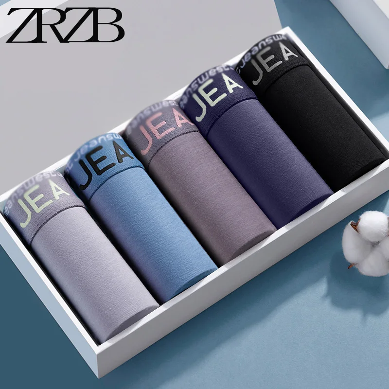 5PCS Men\'s Boxer Briefs Men\'s Underwear Sexy Panties Cotton Comfortable Breathable Underpants Boxers Hombre Large Size L-5XL