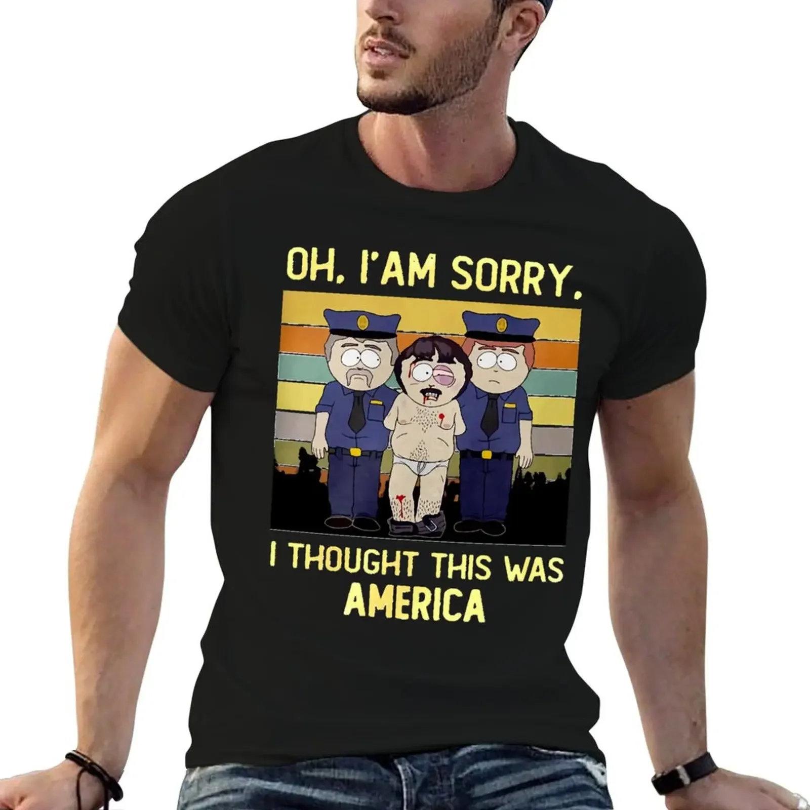 Randy Marsh oh im Sorry i Thought This was America Vintage T-Shirt boys animal print street wear men tshirt