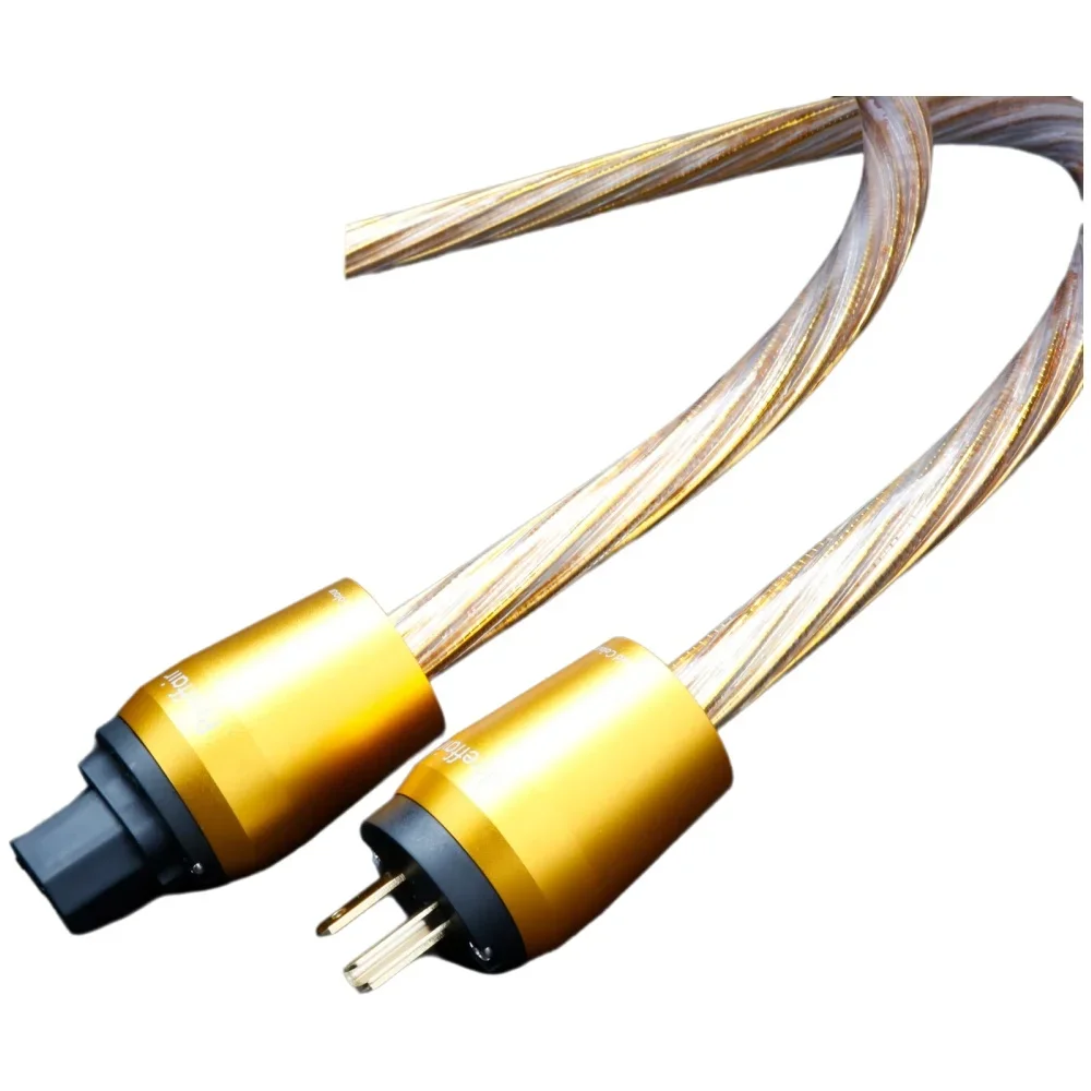Audiofiele voedingskabel Goud OCC Verzilverd netsnoer 12AWG voor Versterker IEC 320 C15 Audio EU/US/AU Versie Power Draad - afbeelding 2