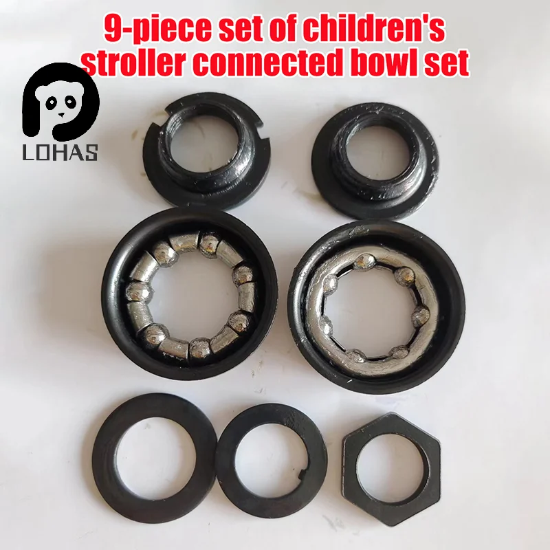 9Pcs/Set Bicycle Conjoined Bowl Set Full Set Assembly Bicycle Bead Frame Conjoined Central Axle Bowl Stopper